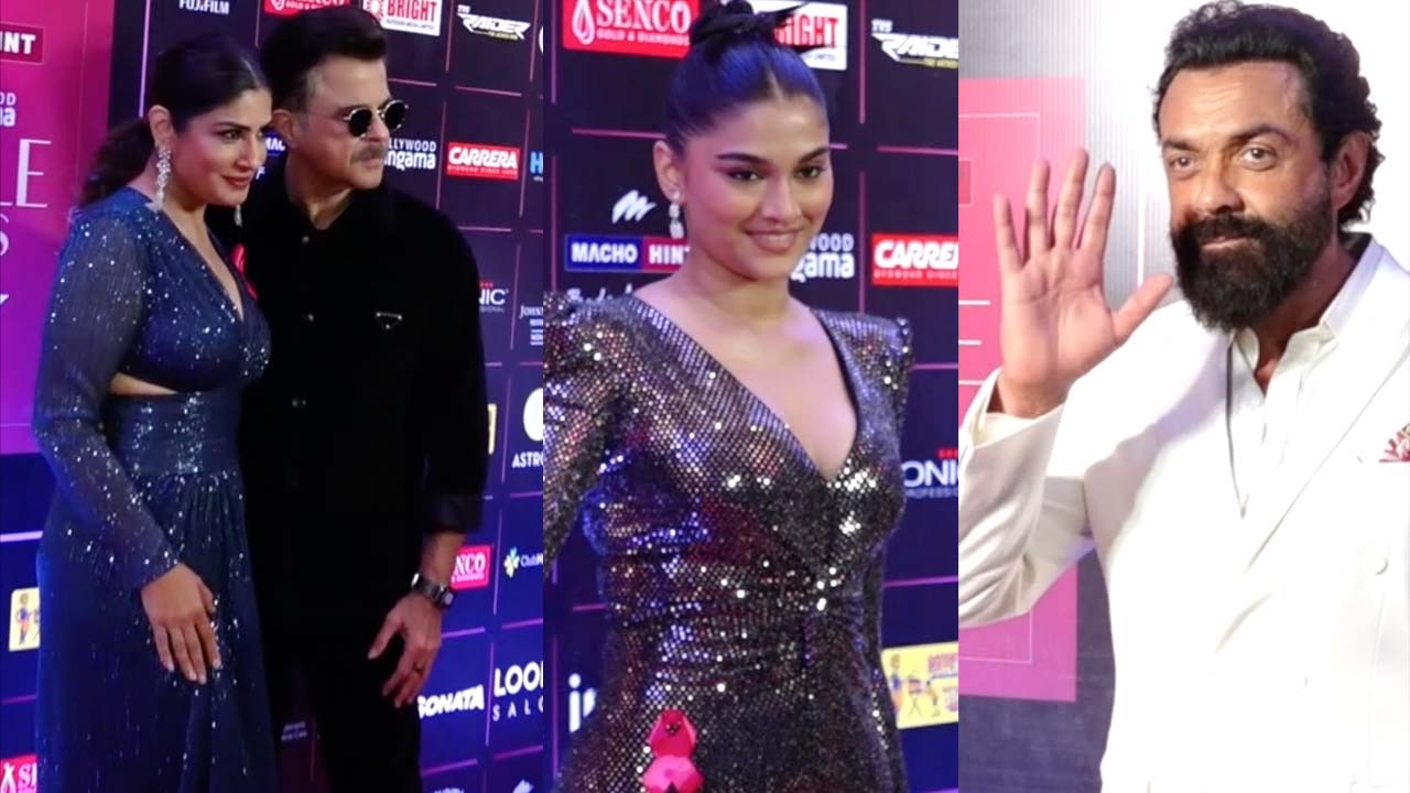 Raveena Tandon, Anil Kapoor, Bobby Deol and Saiee Manjrekar at Bollywood Hungama Style Icons Awards