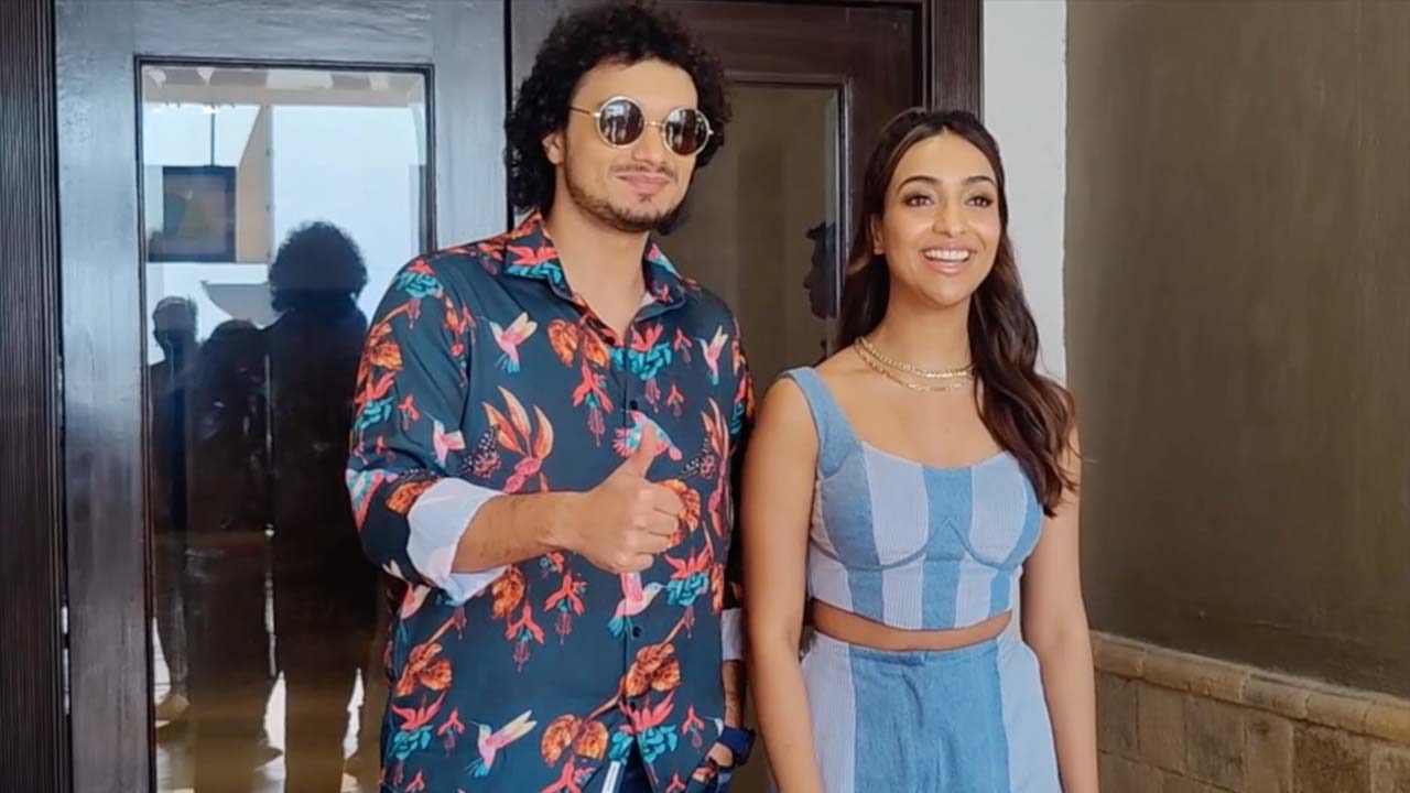 Namashi Chakraborty and Amrin Qureshi spotted for promoting their upcoming film Bad Boy | Shudh Manoranjan